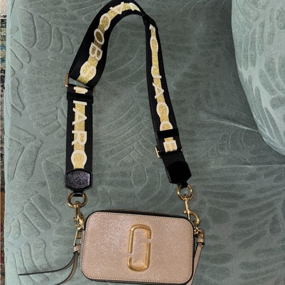Marc Jacobs Cream and Black Crossbody Bag with Detachable Strap